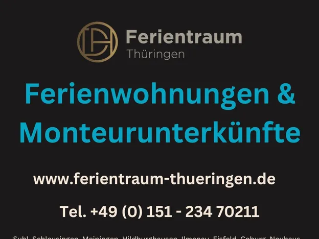 DH Ferientraum Thüringen - große Auswahl an Unterkünften in Suhl, Meiningen - Schleusingen, Eisfeld.....
