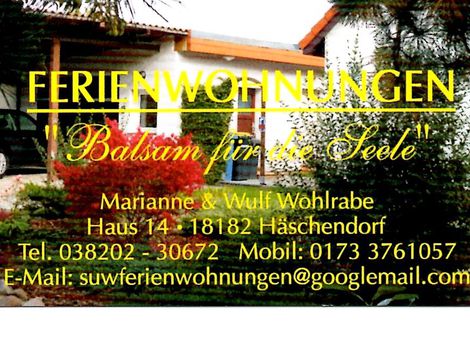 Ferienwohnungen " Balsam für die Seele "
