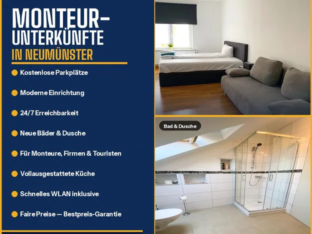 Monteurunterkunft 2-4 Personen zu sofort erhältlich
