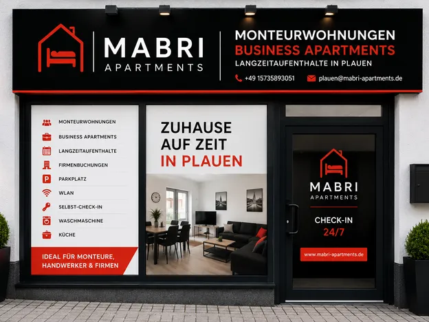 Monteurwohnung Plauen | 2–8 Personen | Parkplatz | WLAN | Küche | Firmen willkommen