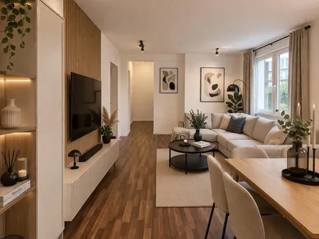 Monteurwohnung: 4 Zimmer, 6 Betten, voll möbliert, Stellplatz inklusive