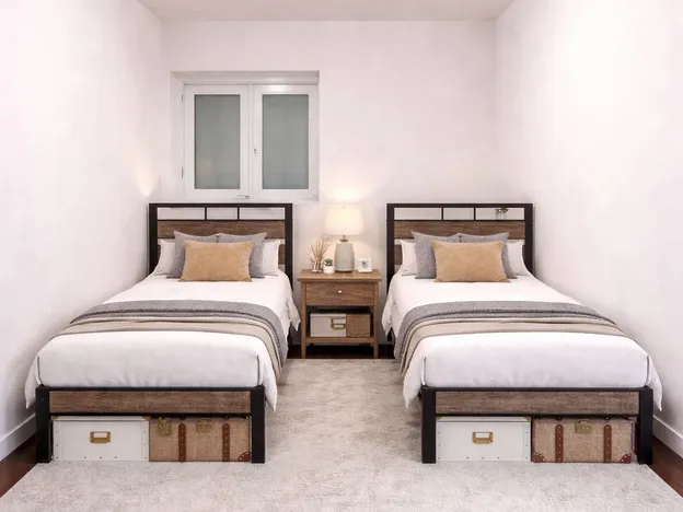 Monteurwohnung: 2 Zimmer, 2 Betten, voll möbliert, Stellplatz inklusive
