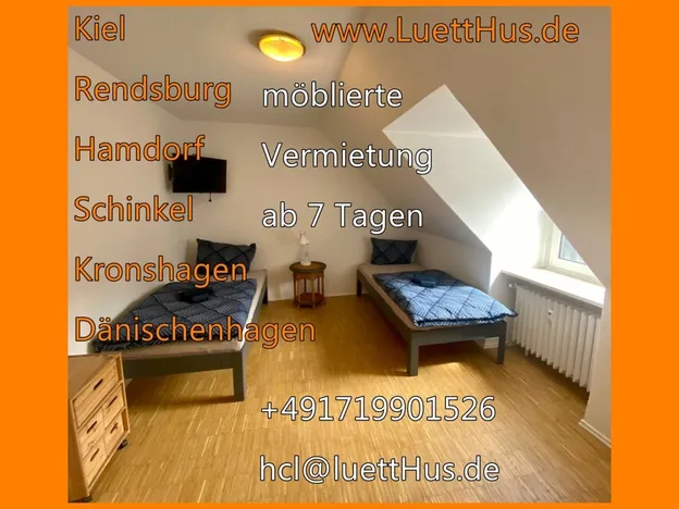 LuettHus.de bis 6 Betten in 3 Zi-WE  in Kiel Zentrum