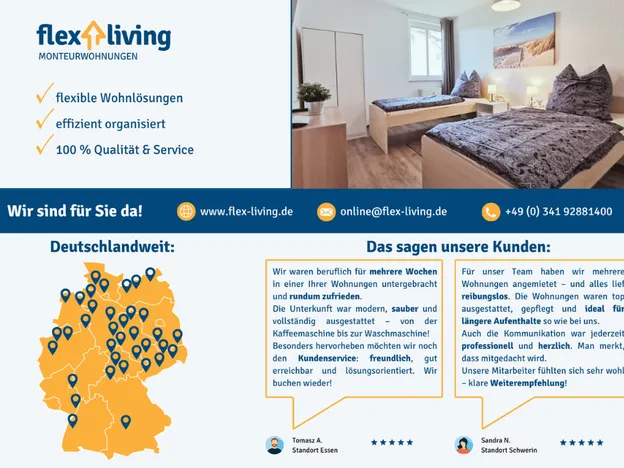 flex living - Monteurwohnungen in Karlsruhe (DEU|EN|PL|HU|RU)